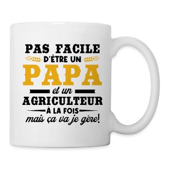 Papa et un agriculteur - Mug blanc - blanc - Droite