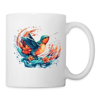 Oiseau explosion de fleurs - Mug blanc - blanc - Droite
