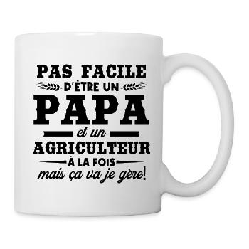Papa et un agriculteur - Mug blanc - blanc - Droite