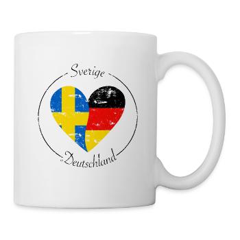 Sverige und Deutschland Herz Logo - Tasse - Weiß - Rechts