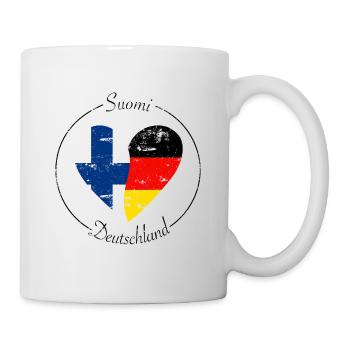 Suomi and Germany Heart Logo - Mug - white - Right