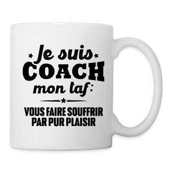 Je suis coach - humour cadeau sportif - Mug blanc - blanc - Droite