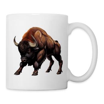 Vache, Buffle, Taureau, Bison - Conception animale - Mug blanc - blanc - Droite