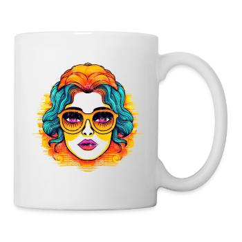 70s Head Music Funky Sunglasses Retro - Mug - white - Right