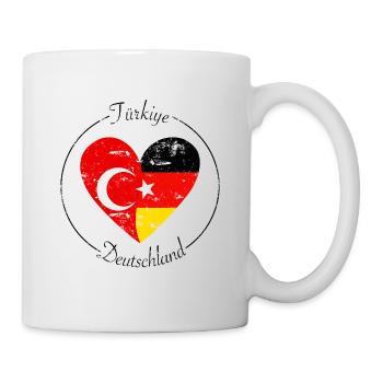 Türkiye and Germany Heart Logo - Mug - white - Right