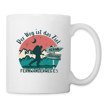 Der Weg ist das Ziel Fernwanderweg E5 Transalp - Tasse - Weiß - Rechts