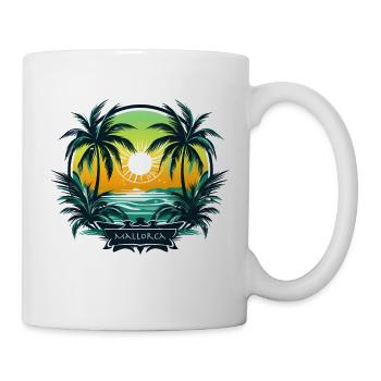Mallorca Malle Sommeroutfit Urlaubsmotiv Strand - Tasse - Weiß - Rechts