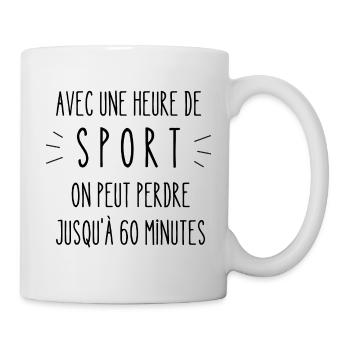 avec une heure de sport - Mug blanc - blanc - Droite