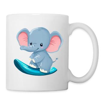 Surfer Elephant, Conception animale aventureuse - Mug blanc - blanc - Droite