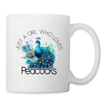 Fleurs de paon Plume de paon exotique coloré coloré - Mug blanc - blanc - Droite