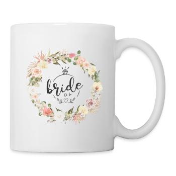 T-Shirt EVJF Crown böhmische Blume Braut in spe - Tasse - Weiß - Rechts