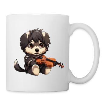 Husky Berger Chien avec Violon – Comédie Musicale - Mug blanc - blanc - Droite