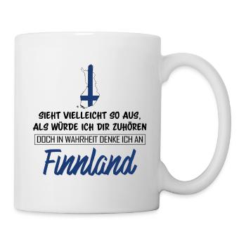 In Wahrheit denke ich an Finnland - Tasse - Weiß - Rechts