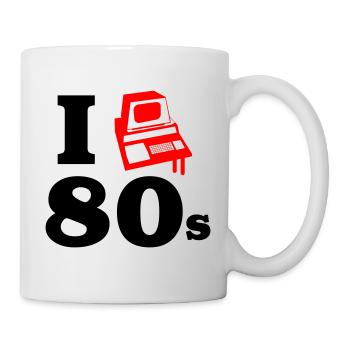 i love 80s | Retro-Computer - Tasse - Weiß - Rechts