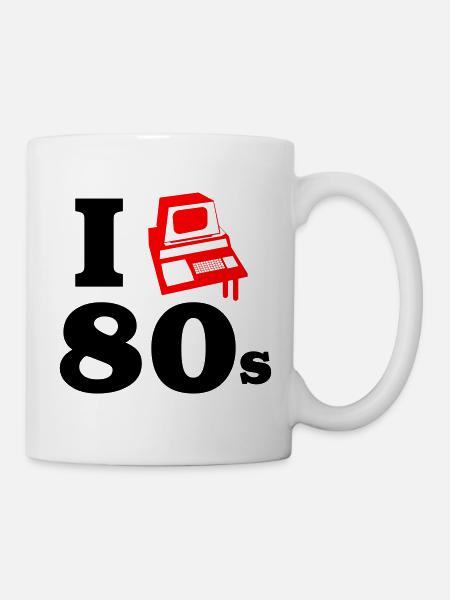 J’adore les années 80 | Ordinateur rétro - Mug blanc - blanc