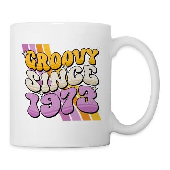 Groovy seit 1973 Retro Vintage Geburtstag Geschenk - Tasse - Weiß - Rechts