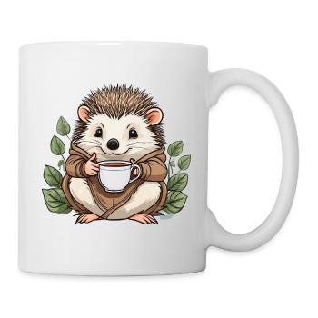 Igel-Teestunde, ohne Kapuze - Tasse - Weiß - Rechts