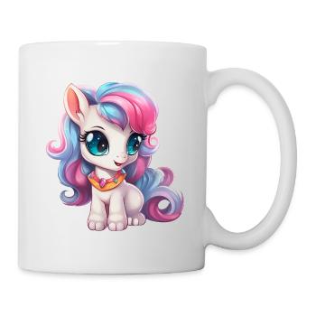 small pony in blue pink - Mug - white - Right