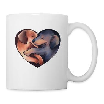 Herz voll Dackel - Tasse - Weiß - Rechts