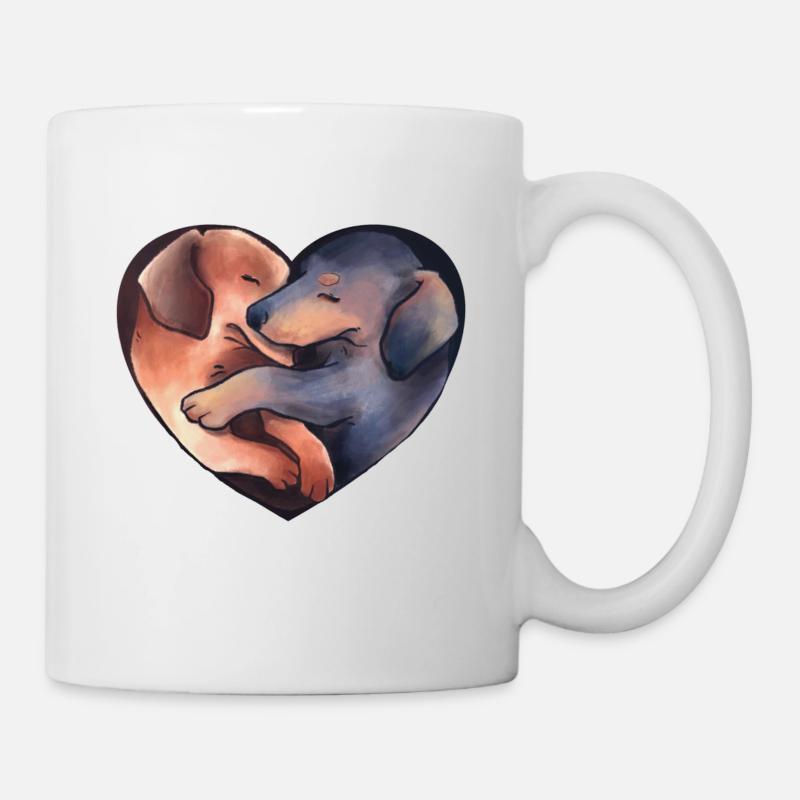 Herz voll Dackel - Tasse - Weiß