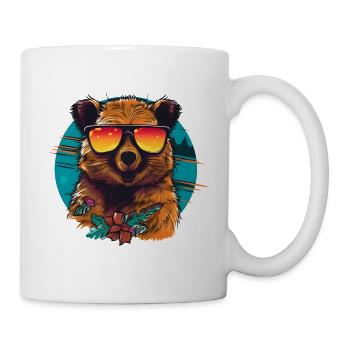 Laughing quokka with sunglasses - Mug - white - Right