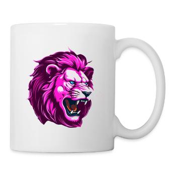 Tête de Lion Rose - Mug blanc - blanc - Droite