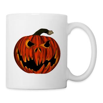 Spooky Halloween Gruseliger Kürbis - Tasse - Weiß - Rechts