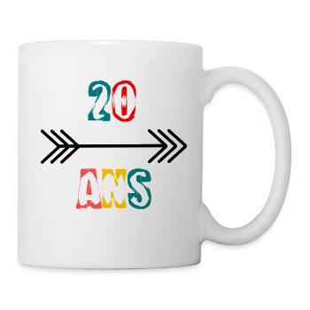 20. 20 ANS. 20e ANNIVERSAIRE. ANNIVERSAIRE 20 ANS. - Mug blanc - blanc - Droite