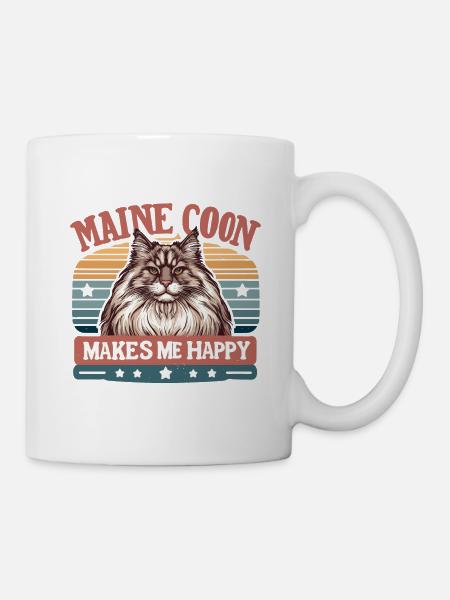 MAINE COON ME REND HEUREUX - Mug blanc - blanc