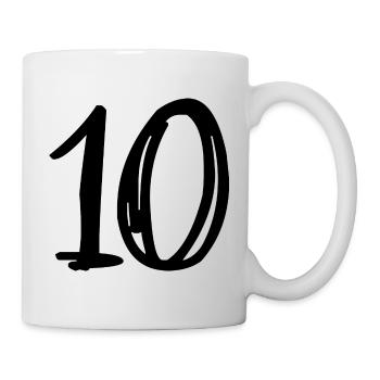 10. 10 ANS. 10e ANNIVERSAIRE. ANNIVERSAIRE 10 ANS. - Mug blanc - blanc - Droite