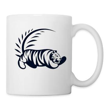 Minimalistischer Tiger in geometrischer Form - Tasse - Weiß - Rechts