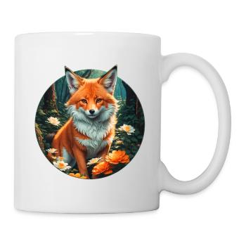Fuchs im Blütenrausch Wald - Tasse - Weiß - Rechts