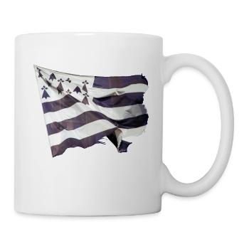 Flying flag of Brittany - Mug - white - Right