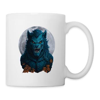 Loup-garou d’Halloween pleine lune - Mug blanc - blanc - Droite