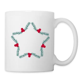 Weihnachtskranz in Sternform - Tasse - Weiß - Rechts