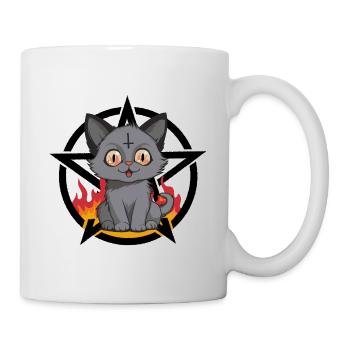 Satans kleine Hölle Schnurrkatze - Tasse - Weiß - Rechts
