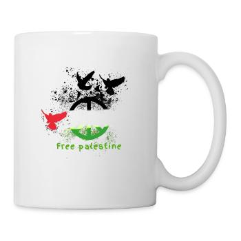 free palestine, doves, freedom, war, palestine - Mug - white - Right