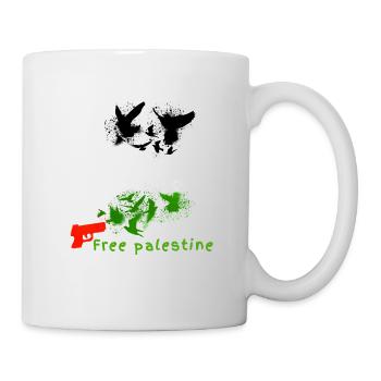 free palestine, doves, freedom, war, palestine - Mug - white - Right