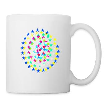 Stars, Colorful Stars, Circle - Mug - white - Right