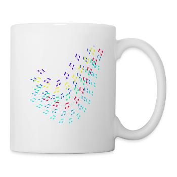 Noten, Musik, bunte Noten - Tasse - Weiß - Rechts