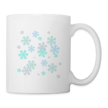 Schnee, Schneeflocke, Eiskristall, Eis - Tasse - Weiß - Rechts