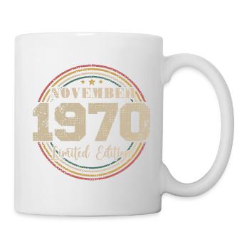 Cadeau D'anniversaire, Vintage Né En Novembre 1970 - Mug blanc - blanc - Droite