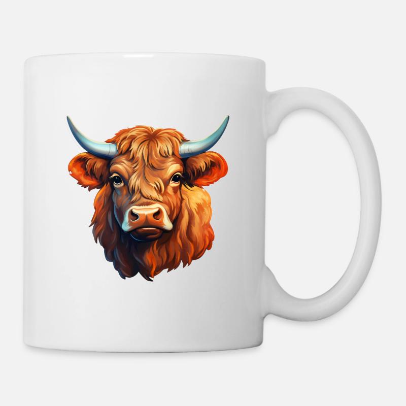 Hochlandrind - Tasse - Weiß