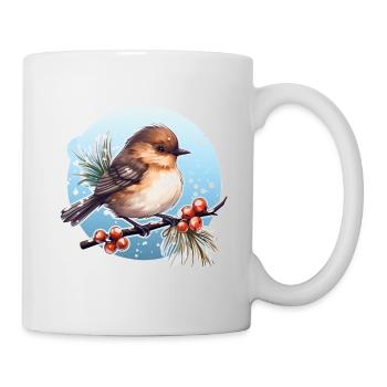 Braunkehlchen im Winter - Tasse - Weiß - Rechts