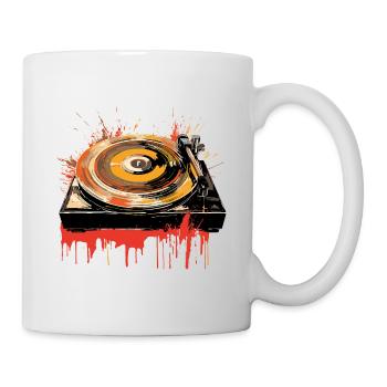 Vinyl Record LP Turntable Retro - Mug - white - Right