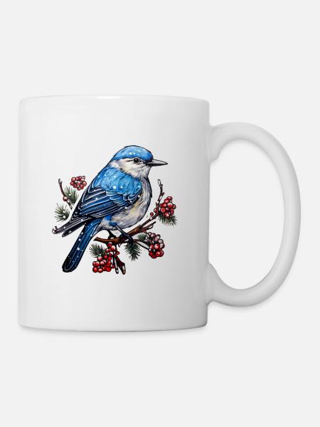 Winterlicher Vogel - Tasse - Weiß