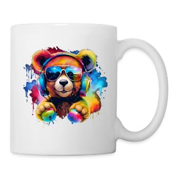 Süßer Teddy mit Headset Geschenk Bär, Gamer Style - Tasse - Weiß - Rechts