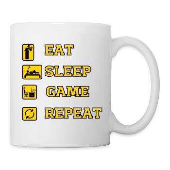ESSEN SIE SCHLAF SPIEL WIEDERHOLEN SIE - Tasse - Weiß - Rechts