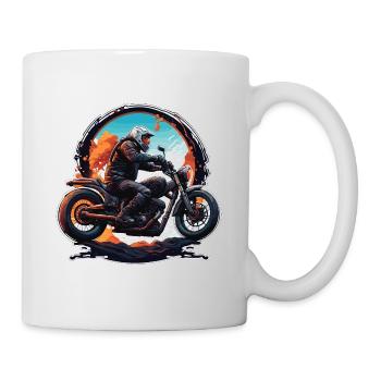 Biker / Motorrad Fahrer / Biker / Zweirad / Cross - Tasse - Weiß - Rechts