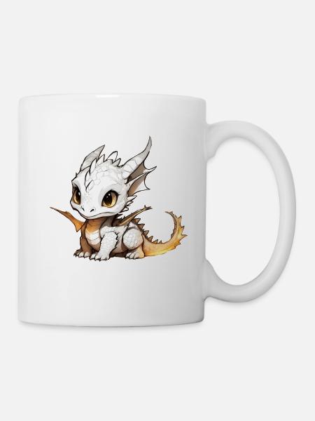 Kleiner süßer Drache - Tasse - Weiß
